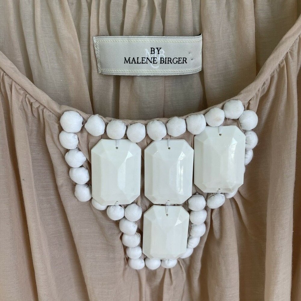 By Malene Birger Pink Embellished Sheer Sleeveless Amory Blouse - Picture 2 of 5